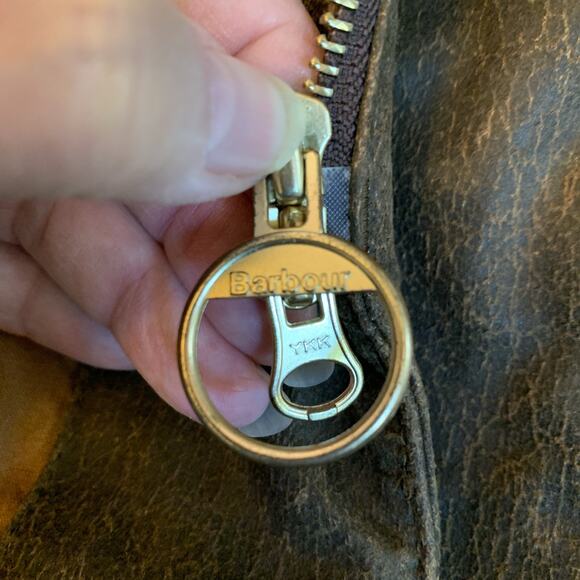 Barbour Weather Worked Beaufort Wax Jacket Mens L/XL Brown Chore Utility Coat - Picture 13 of 14